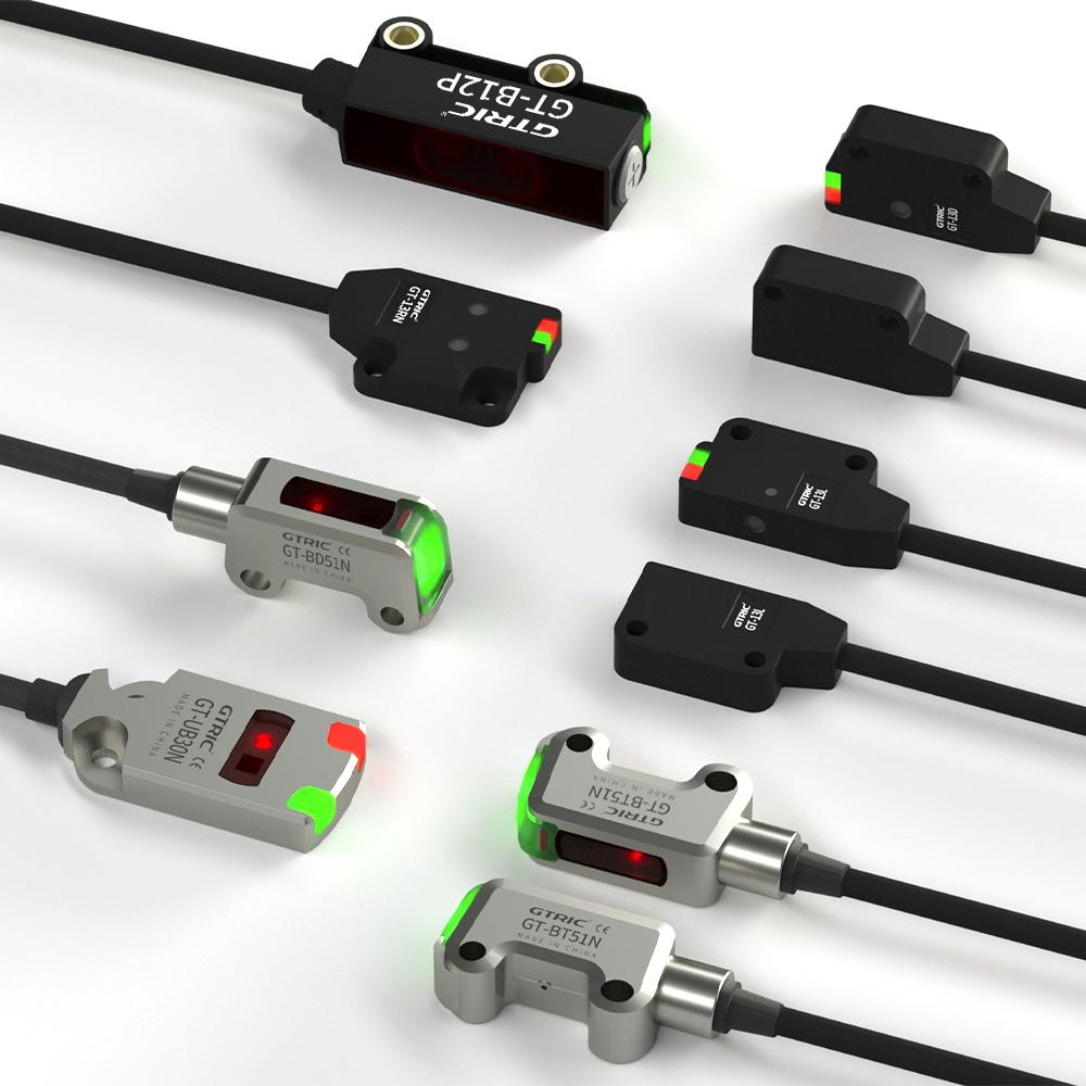 GTRIC Miniature Optical Sensor Ultra-thin Plastic Laser Diffuse Reflection 24V DC NPN PNP Infrared Photoelectric Sensor Switch