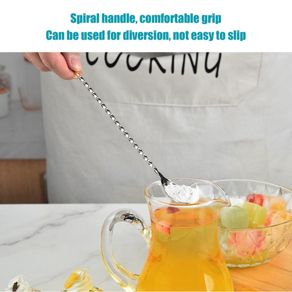 Rustless Steel Mixing Spoon Polished Coffee Stirrer Spoon Decorative Stirring Spoon  Drink Mixing серебряный