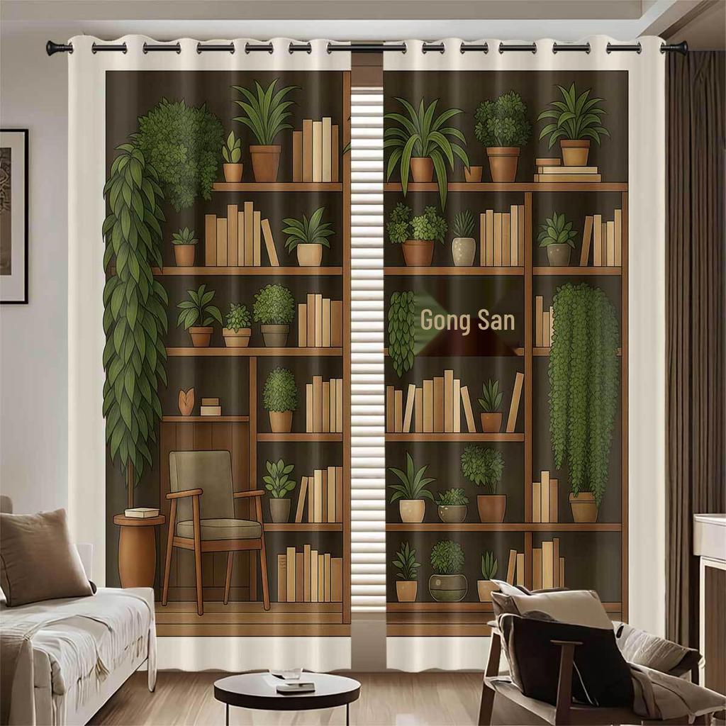 Customizable High Precision Blackout Curtains - Polyester, Digital Print, Sun Protection, Living Room.