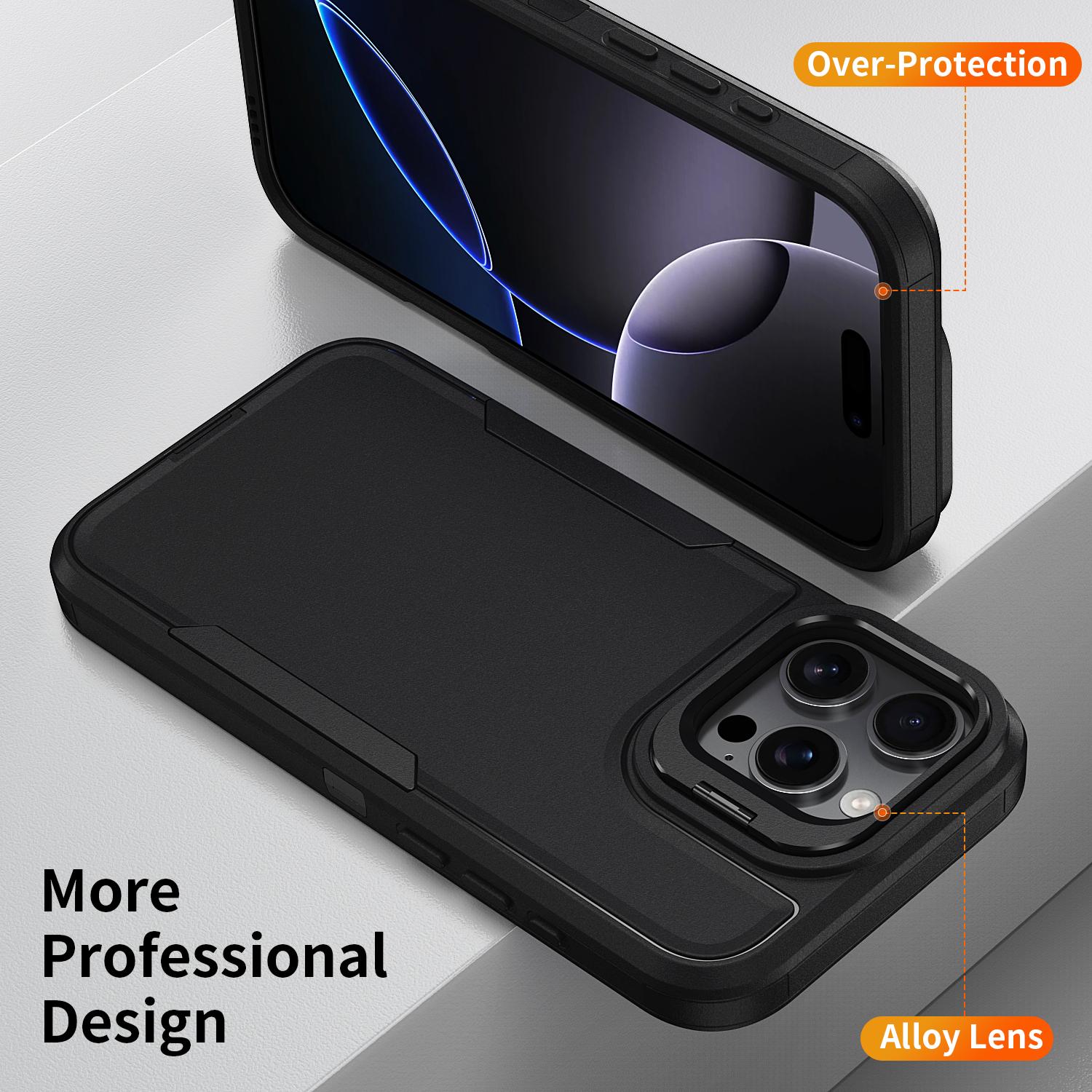 

Shockproof Dual Layer Case for Iphone 17 Pro Max 16 Plus Iphone16 Iphone17 Ip17 Stand Holder Mobile Phone Accessories iPhone 16 Pro Max