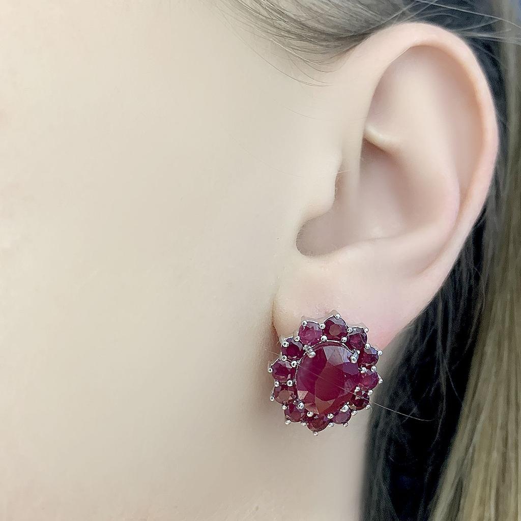 Øredobber i sølv med naturlig rubin 5.4ct (2068501)