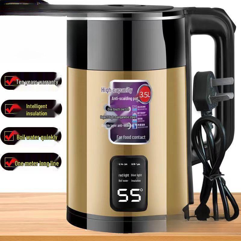 Large Capacity Electric Kettle with Auto Power-Off and Anti-Dry Burn Protection