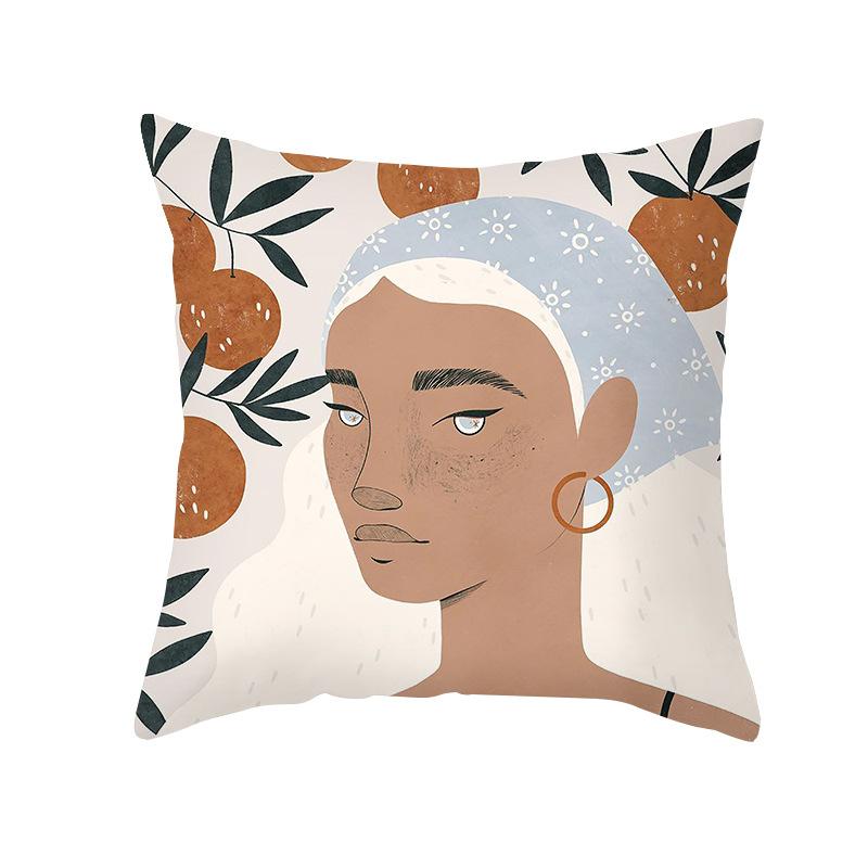 Modern Minimalist Artistic Style Throw Pillow Covers With Short Plush Printed Fabric For Home Living Room Sofa Cushion Cover