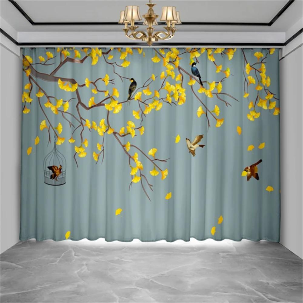 Chinese Troditional Culture Bird Flower Window Curtains In Kids Bedroom Living Room Hall Treatments Kitchen Decor Drapes Blinds