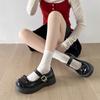 Black retro British style platform jk small leather shoes women's 2025 new summer skirt French Mary Jane single shoes