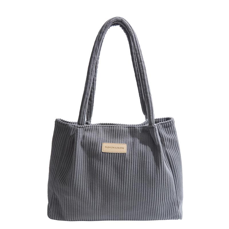 New Corduroy Fashion Tote Bag Large Capacity Simple Casual Shoulder Bag Office Student Handbag