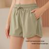 Coole Damen-Lauf- und Yogashorts - Zwei-in-Eins, Anti-Exposure-Design für den Sommer
