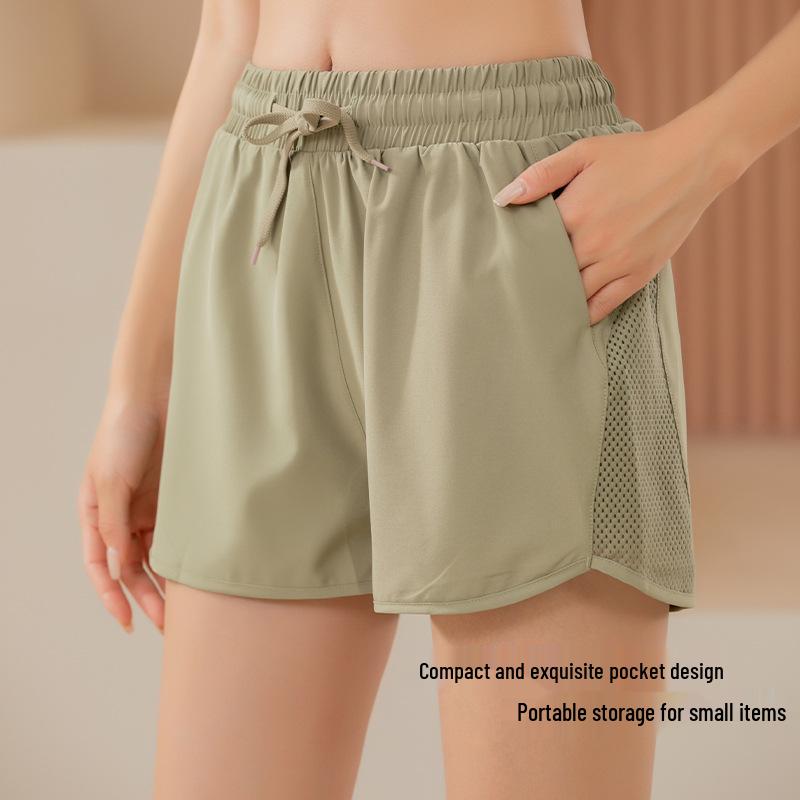 Coole Damen-Lauf- und Yogashorts - Zwei-in-Eins, Anti-Exposure-Design für den Sommer