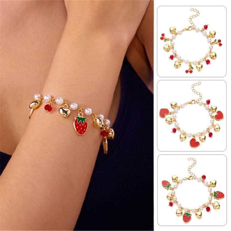 Elegante Bracciale a Tema Frutta Garantisce Comfort Bracciale Trendy da Donna Bracciale con Ciondolo a Cuore Adatto per l'Uso Quotidiano e le Feste