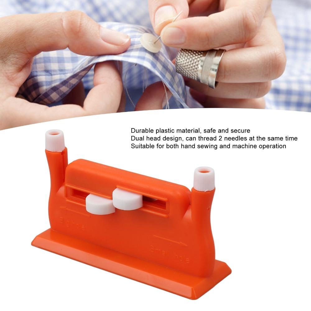 

Orange/Green Needle Threader Double Head Threading Tool Durable Sewing Accessory Sewing Work