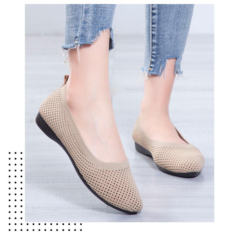 Old Beijing Women's Mesh Sandals: Shallow Cut, Hollow Pointed Toe, Versatile Flat Bottom, Soft Sole for Spring & Summer.