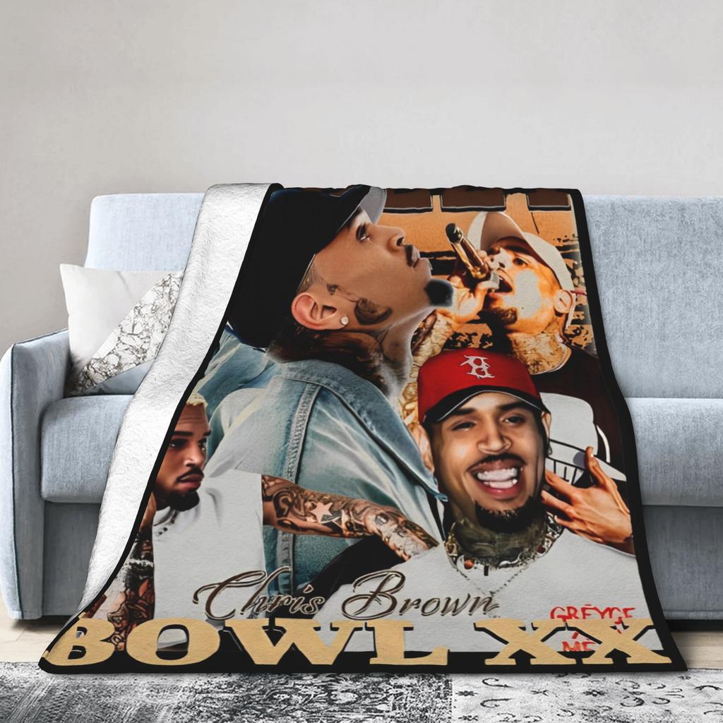 Chris Brown Breezy Bowl XX Tour Throw Blanket for Couch Soft Cozy Plush Blanket Multiple Sizes Bedspread for All Seasons