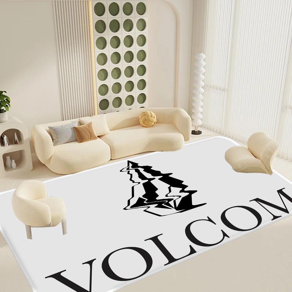 V-Volcom LOGO Lange Teppiche Nordischer Stil Schlafzimmer Wohnzimmer Fußmatte Zuhause Balkon Rutschfest Toilettenteppich