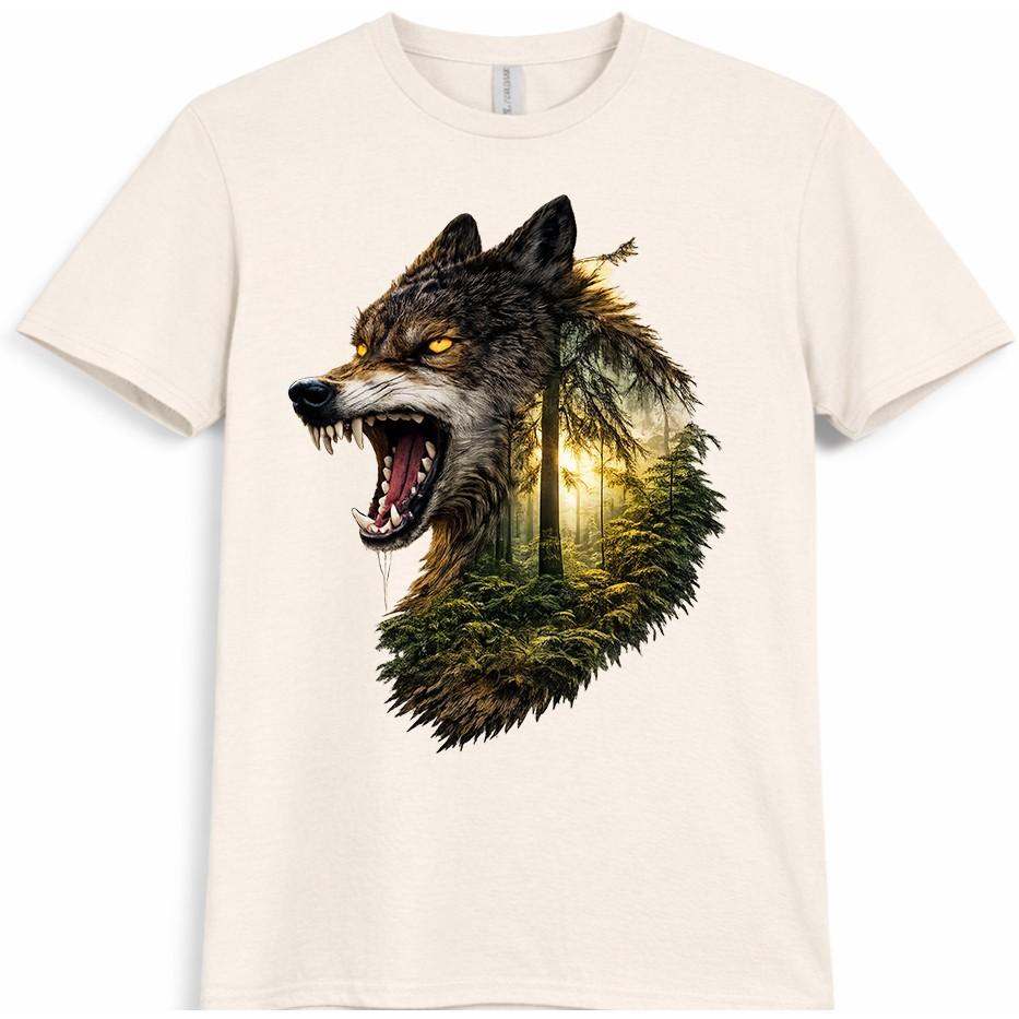 Wolf T Shirt Fierce Forest Wildlife Nature Graphic Animal Spirit Tee XS