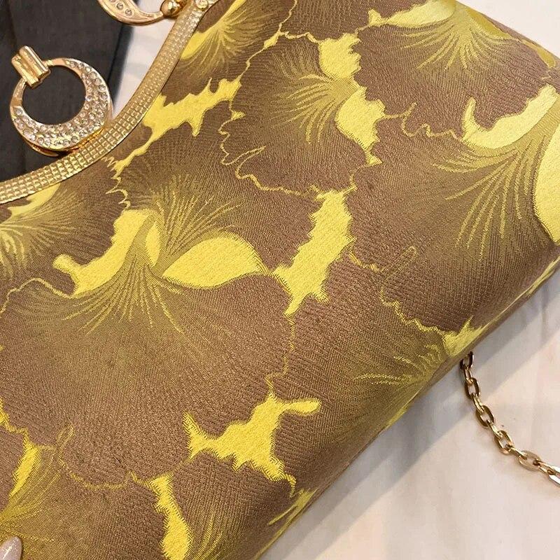 Borsa piccola con stampa floreale 2024 Designer di lusso da donna Borse verdi Pochette da festa Borse a tracolla a catena da cena femminile Borse a tracolla