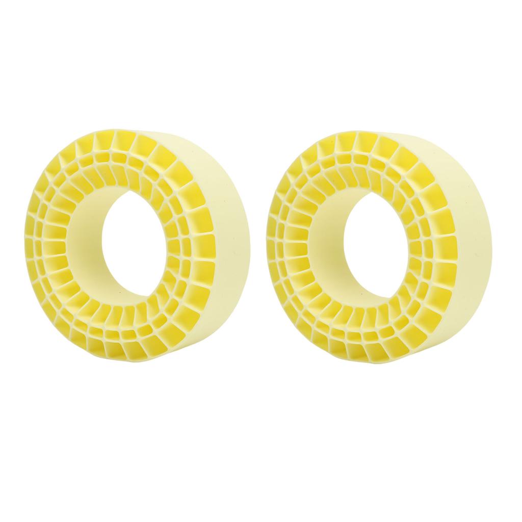 2Pcs 2.2in Silicone Tires Insert Double Layer Hollow Tires Liners for 1 10 Crawler Cars Yellow