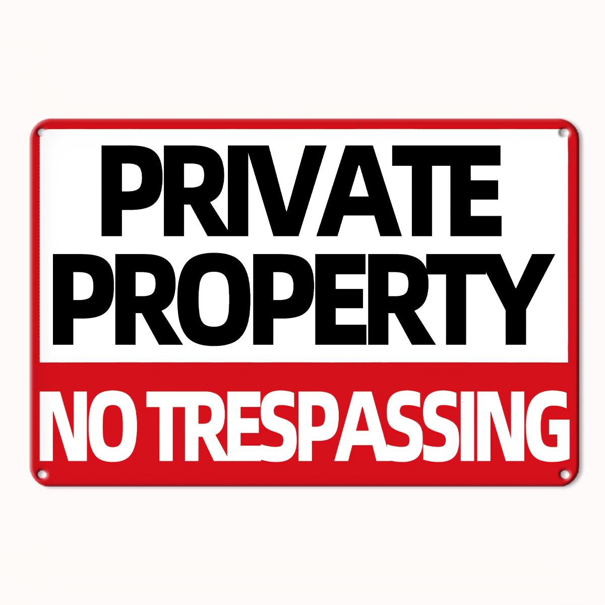 HD Metal Tin Sign Private Property No Trespassing Metal Sign Warning Plaque for Yard Farm Outdoor Security 20x30cm(7.8x11.8inch)