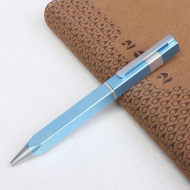 Direct Supply Aluminum Rod Oxidation Rotating Square Ballpoint Pen Exquisite Light Luxury Signature Pen Enterprise Welfare Advertising Gifts