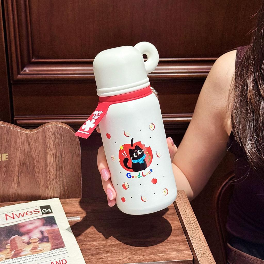 New stainless steel new bouncing cup large capacity vacuum thermos cup cartoon rope portable cup