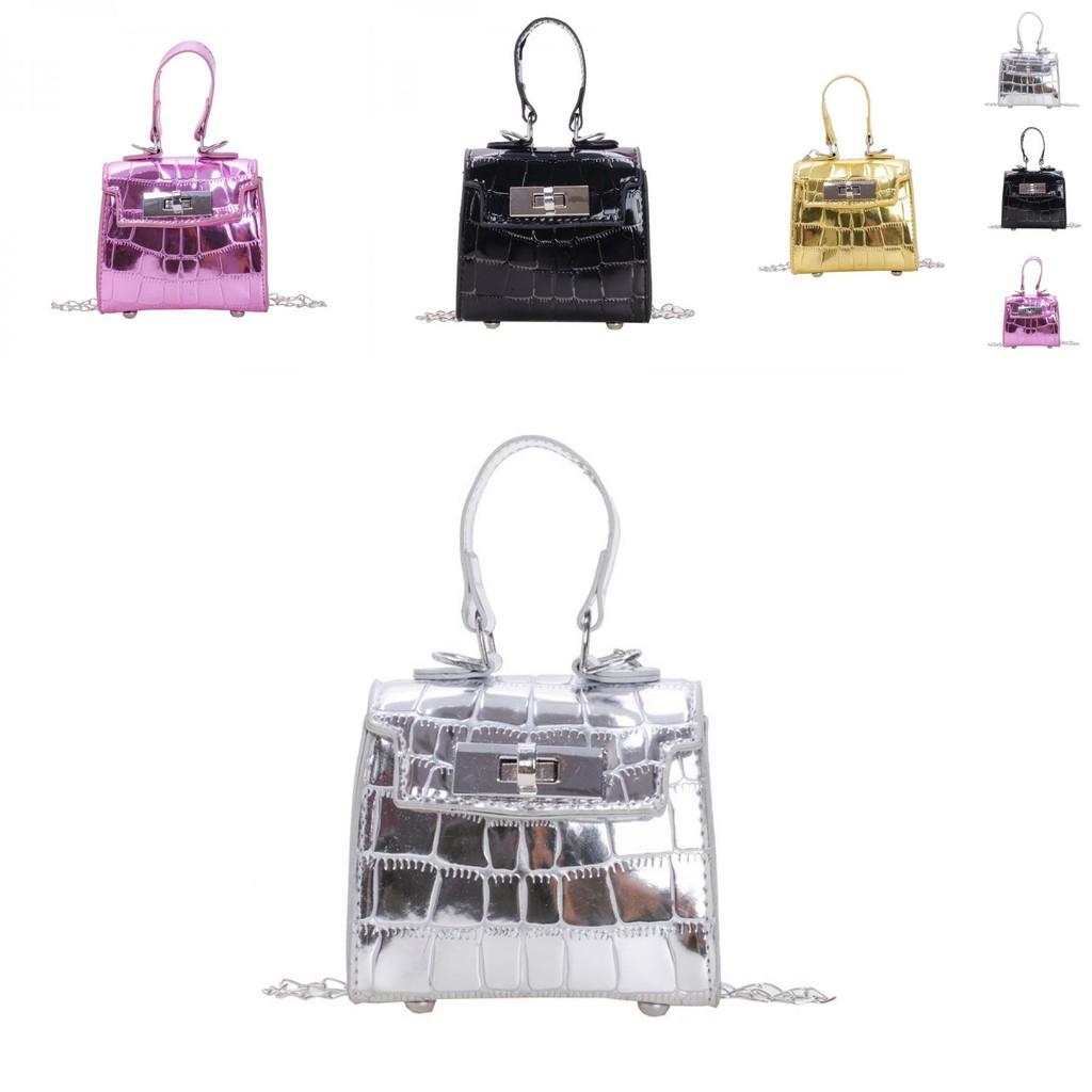 Pu Mini Shoulder Bag For Kid With Laser Stone Texture And Breathable Durable Material