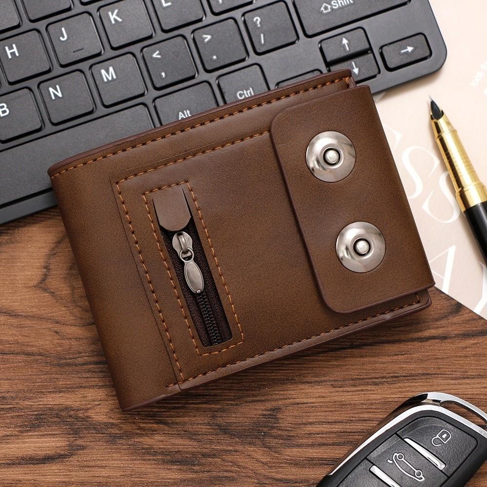 

High Quality PU Leather Men s Wallet Short Portable Card Holder Bags Casual Multiple Card Slots Zero Wallet света кофе