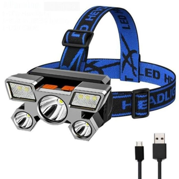 Lampe Frontale - SHOP-STORY - Headlamp - Rechargeable - 4 Modes - Résistante à l'eau