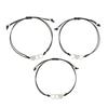 3pcs Trendy Heart-shaped Bracelet For Women Creative Wax Wire Braided Bracelet Jewelry Gifts For Friends(with Cardboard)