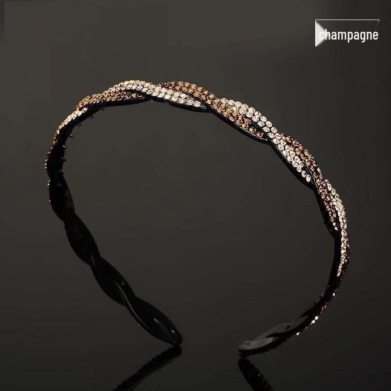 

Зажим для волос Rhinestone: Элегантная корейская тонкая повязка на голову для взрослых