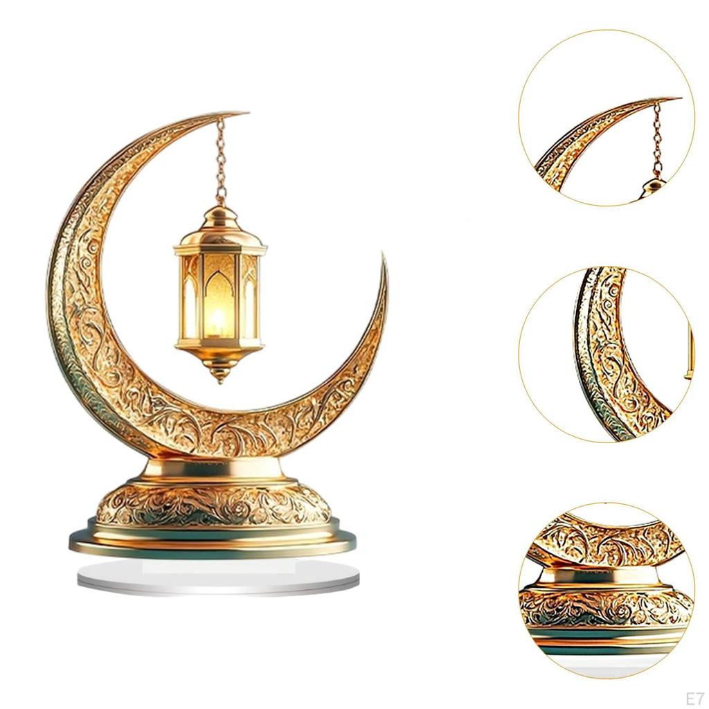 Eid Mubarak Night Light Ramadan Moon Acrylic Desk Lamp for Home Islamic Festival