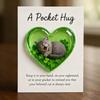 Cat Memorial Pocket Hug with Inspirational Card Emotional Support Heart-Shaped Sleeping Cat Charm Keepsake Figurine Decoration Cat Owners Lovers Gift
