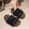 Fashion 2025 Thick Soled Fluffy Slippers Women's Outdoor Wear Indoor Household Slippers 2025 New Autumn And Winter Slippers