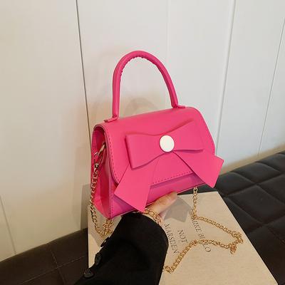 Crossbody Bag Women's 2025 New Fashion Niche Design Chain Bow Portable Small Square Bag Work Hand Bag
