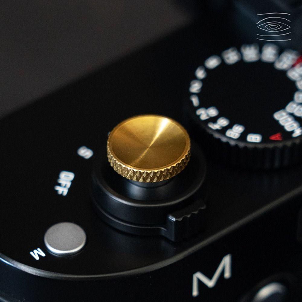 Brass Shutter Release Concave Rubber Ring Shutter Button for Fujifilm/Leica/Nikon/Sony DSLR Camera
