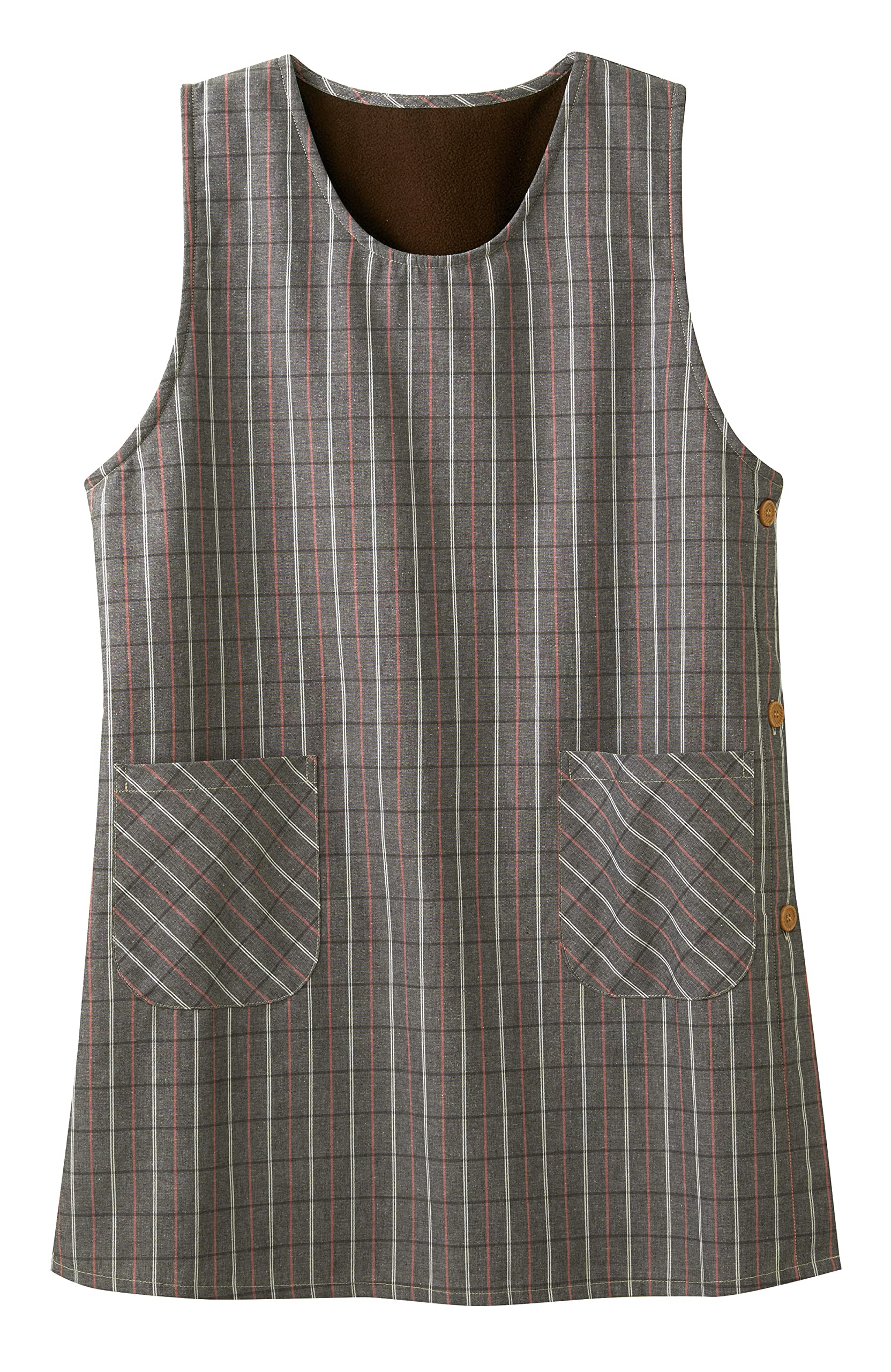 

Servan Warm Side Button Size LL Fleece-Lined Apron, Gray,