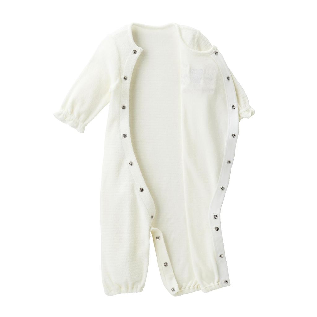 coverall animal made in for boys and birth baby white [Miki House] Two-way all-in-one romper, plain, design, non-twisted yarn, Japan, girls, newborns,