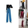Pantaloni Eleganti a Vita Alta in Colori Uniformi per un Comfort Casual a Gamba Larga