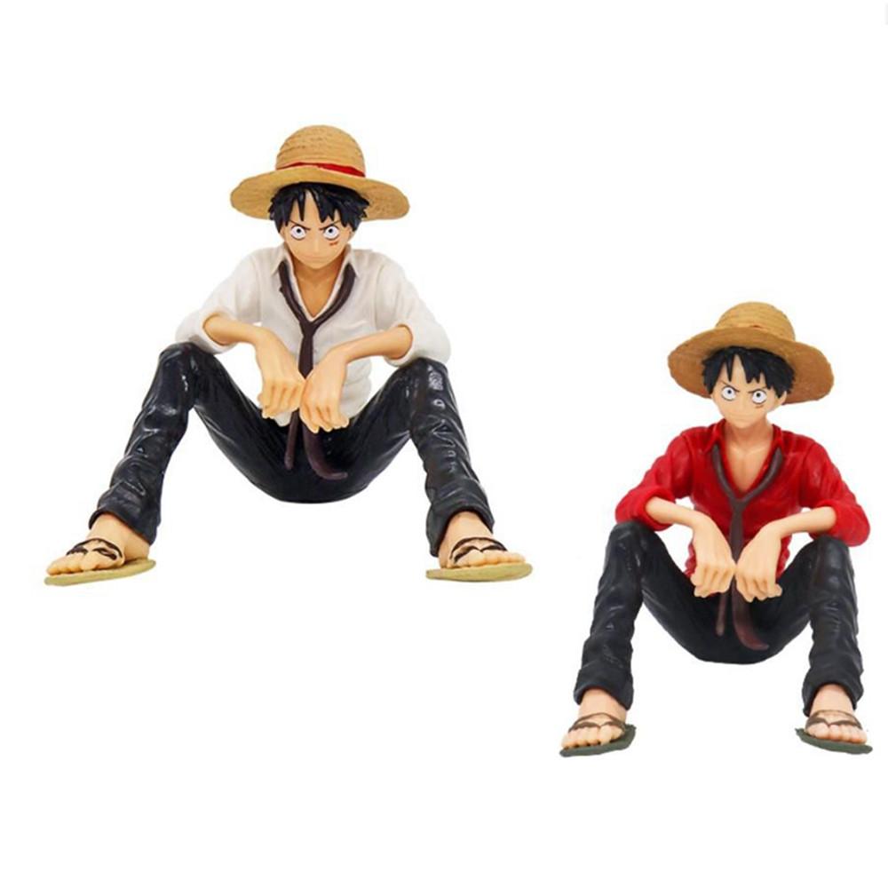 1 Pc Anime ONE PIECE Action Figures Luffy Sitting Posture Straw Hat Captain PVC Model Collection Kid Gift Toy