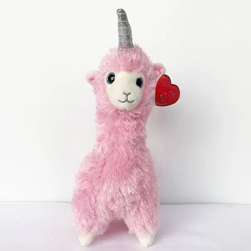 26cm Küçük Pembe Alpaka Lana Büyük Gözlü Peluş Oyuncak Yumuşak Sevimli Hayvan Bebek Çocuklar İçin Popüler Doğum Günü Noel Hediyesi