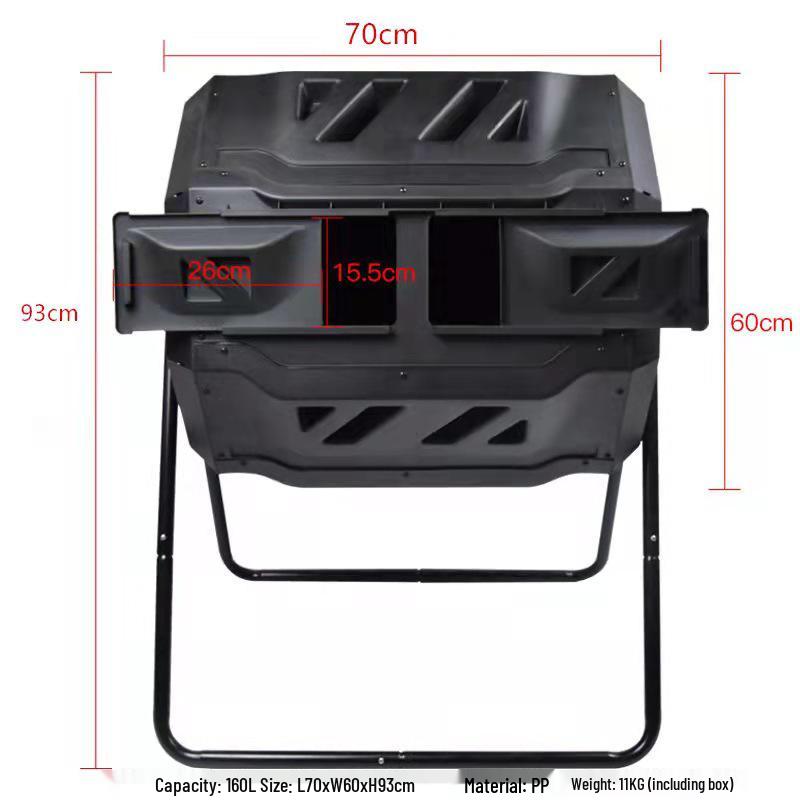 300L Garden Leaf Compost Bin for Organic Fertilizer & Kitchen Waste