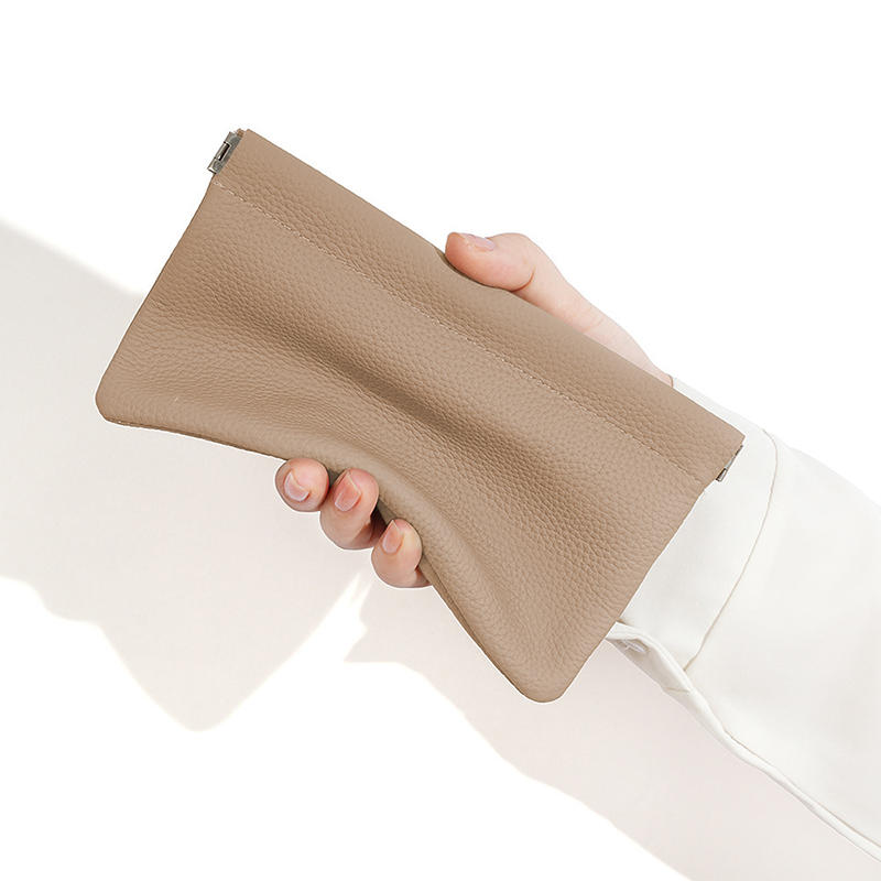 Self-Closing Long Wallet Artificial Leather Passport Driver's License Document Holder Data Cable Cosmetic Bag Storage