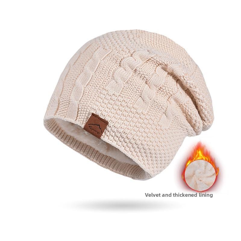 Knitted Winter Hat For Women With Thickening Lining Windproof Warmth For Outdoor Activities
