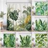 Tropical Leaves Monstera Shower Curtain Jungle Forest Green Leaf Plants Greenery Bathroom Decorations Nordic Modern Bath Curtain