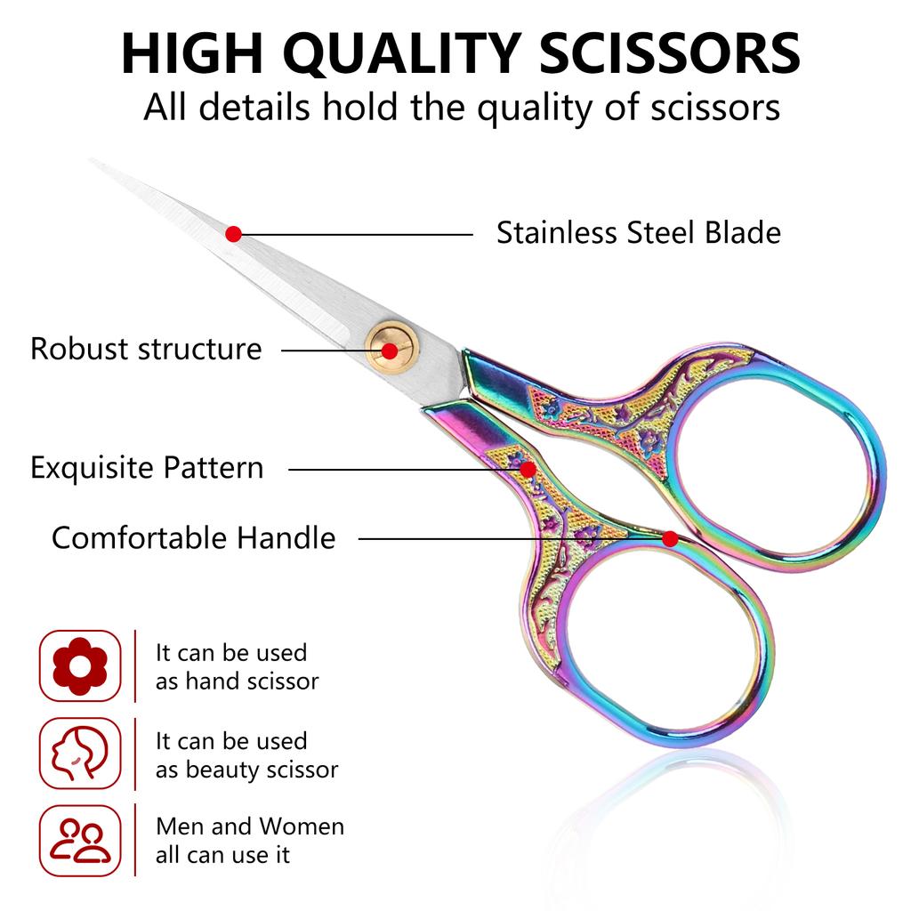 1/2 Pack Stainless Steel Retro Scissors Sewing Machine Professional Cutting Fabric Scissors DIY Handmade Pointed Thread Tailor Scissors