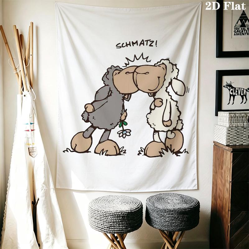 Jolly Logan Wall Tapestry Aesthetic Wall Hanging Printed Fabric Blanket Decorative Tapestries for Bedroom Living Room Home Decor