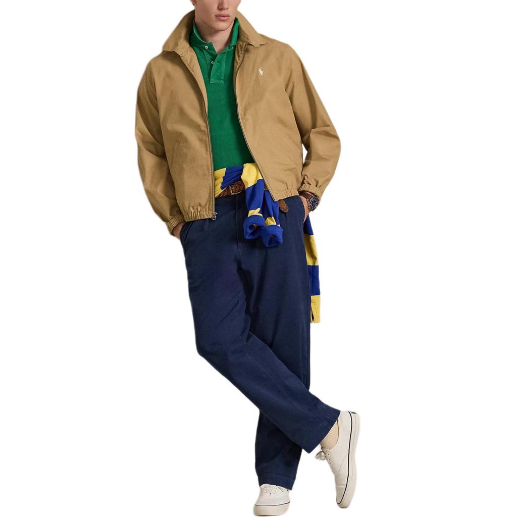 Polo Ralph Lauren Cotton Straight Collar Button Placket Jacket With Elastic Cuffs Long Sleeve Men Jackets 710A12636-003
