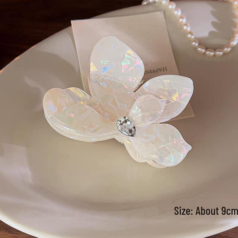 Korean Leopard Print Bow Hair Claw: Extra Large High-End Half Updo Clip for Women