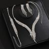 Elegantes Glitzerndes Fransen-Halsketten-, Ohrring-, Armband-, Ring-Set, Modisches Braut-Schmuckset