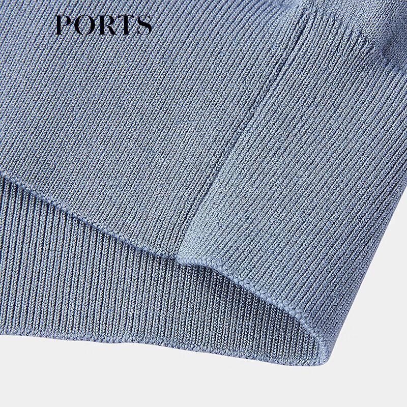 PORTS Women's Polo Neck Pure Color Silk Blend Shirt