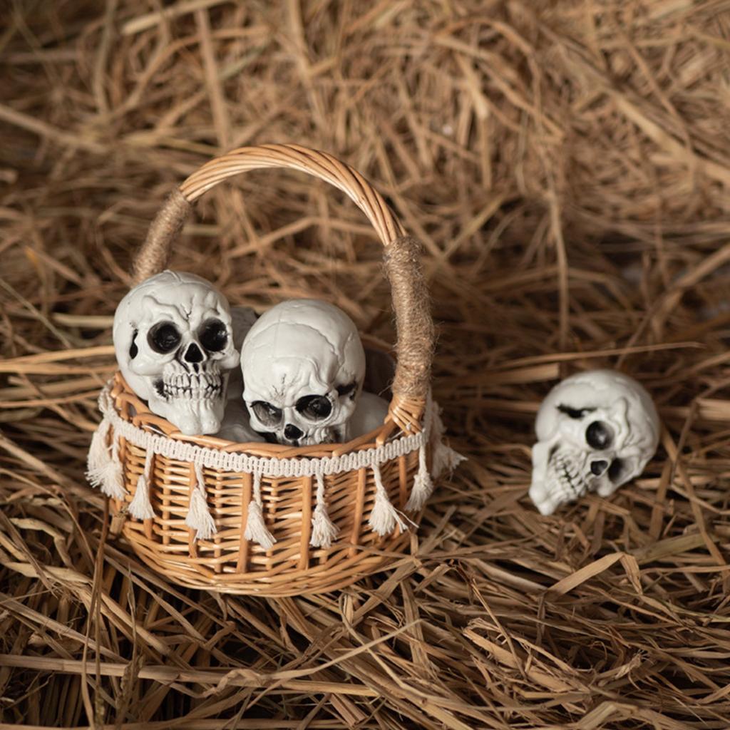 10 Pcs Halloween Decors Realistic Looking Skulls Gothic Style Human Skeleton Head Decorations For Haunted House Party Holiday