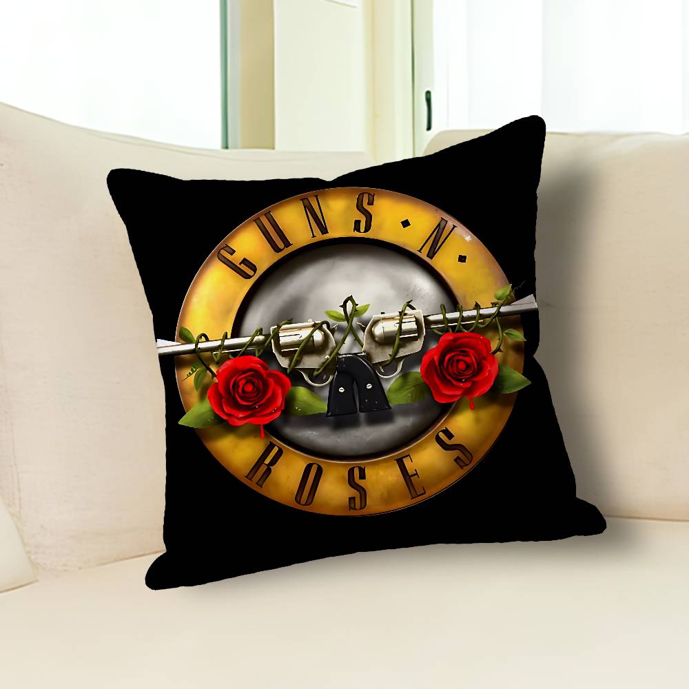 Rock G-Guns N R-Roses Various Sizes Square Pillow Case For Car Home Bedchamber Decor Custom Valentine Gift